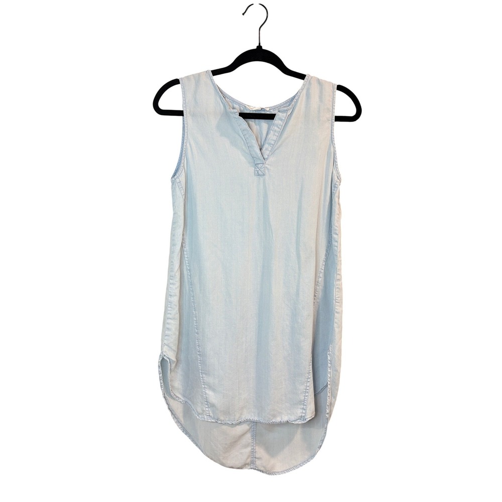Beachlunchlounge Blue Lyocell Sleeveless High-Low Tunic‎ Top Small